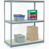 Global Industrial Wide Span Rack 48Wx24Dx60H, 3 Shelves Wood Deck 1200 Lb Cap. Per Level, Gray