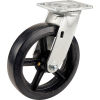 Global Industrial™ Heavy Duty Swivel Plate Caster 8in Mold-On Rubber Wheel 600 Lb. Capacity
																			