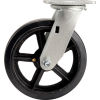 Global Industrial™ Heavy Duty Swivel Plate Caster 8in Mold-On Rubber Wheel 600 Lb. Capacity
																			