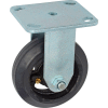 Global Industrial™ Heavy Duty Rigid Plate Caster 5" Mold-on Rubber Wheel 350 lb. Capacity