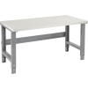 Global Industrial 72x30 Adjustable Height Workbench C-Channel Leg - Laminate Square Edge Gray
