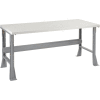 Global Industrial 72 x 36 x 34 Fixed Height Workbench Flared Leg - Laminate Square Edge Gray
