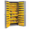 Global Industrial Bin Cabinet Deep Door - 136 Yellow Bins, 16-Gauge Assembled Cabinet 38x24x72