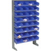 Global Industrial™ 8 Shelf Floor Pick Rack - 32 Blue Plastic Shelf Bins 8 Inch Wide 33x12x61