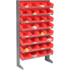 Global Industrial 8 Shelf Floor Pick Rack - 32 Red Plastic Shelf Bins 8 Inch Wide 33x12x61