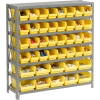 Global Industrial™ Steel Shelving - Total 42 4"H Plastic Shelf Bins Yellow, 36x18x39-7 Shelves