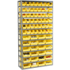 Global Industrial™ Steel Shelving - Total 72 4"H Plastic Shelf Bins Yellow, 36x12x72-13 Shelves
