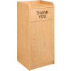 Global Industrial™ 36 Gallon Wooden Waste Receptacle With Tray Top Oak