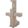 Global Industrial Outdoor Bottle Filler w/Bi-Level Fountain & Pet Station, Rotocast Granite