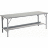 Global Industrial 96"W x 48"D Heavy-Duty Extra Long Assembly Workbench Steel Top - Gray