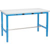 60W x 30D Adjustable Height Workbench with Power Apron - ESD Laminate Square Edge - Blue
																			
