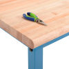 60W x 30D Adjustable Height Workbench with Power Apron - Maple Butcher Block Safety Edge - Blue
																			