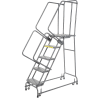 Perforated 24"W 5 Step Steel Rolling Ladder 21"D Top Step - FSH52621P