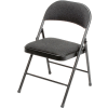 Interion® Steel Folding Chair with Padded Fabric - Black - Pkg Qty 4