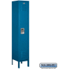 Single Tier 1 Door Metal Locker, 12"Wx12"Dx60"H, Blue, Unassembled