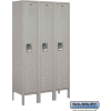 Single Tier 3 Door Metal Locker, 12"Wx12"Dx60"H, Gray, Assembled