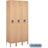Single Tier 3 Door Metal Locker, 12"Wx12"Dx72"H, Tan, Assembled