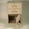 Fenco Lowboy Pedestal Safe S-622FLL-A - 2 Drawers Thick Full Left Hinged Door 19x19x27-7/8 Champagne
