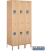 Double Tier 6 Door Metal Locker, 12"Wx18"Dx36"H, Tan, Unassembled