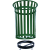 Global Industrial Metal Slatted Trash Receptacle Base - Black