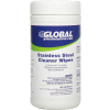 Global Industrial Stainless Steel Cleaner Wipes, 40 Wipes/Canister, 6 Canisters/Case