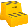 Global Industrial 2 Step Plastic Step Stand, 21"W x 19-1/2"D x 24-1/2"H, Yellow