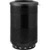 Global Industrial Perforated Steel Round Trash Can, 55 Gallon, Black