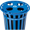 Global Industrial™ Outdoor Steel Recycling Receptacle with Multi-Stream Lid - 36 Gallon Blue
																			