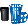Global Industrial™ Outdoor Steel Recycling Receptacle with Multi-Stream Lid - 36 Gallon Blue
																			