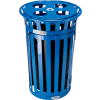 Global Industrial™ Outdoor Steel Recycling Receptacle w/Access Door & Multi-Stream Lid -36 Gal. Blue