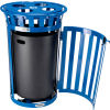 Global Industrial™ Outdoor Steel Recycling Receptacle w/Access Door & Multi-Stream Lid -36 Gal. Blue
																			