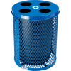Global Industrial™ Thermoplastic 32 Gallon Mesh Recycling Receptacle w/Multi-Stream Lid - Blue
