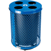 Global Industrial™ Deluxe Thermoplastic 32 Gal Mesh Recycling Receptacle w/Multi-Stream Lid Blue