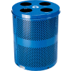 Global Industrial™ Thermoplastic 32 Gallon Perforated Recycling Receptacle w/Multi-Stream Lid - Blue