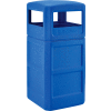 Global Industrial Square Plastic Waste Receptacle With Dome Lid, 42 Gallon, Blue