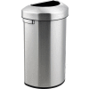 Global Industrial Stainless Steel Semi-Round Open Top Receptacle - 16 Gallon