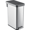 Global Industrial Stainless Steel Slim Butterfly Step Trash Can - 12 Gallon