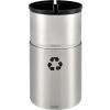 Global Industrial Aluminum Round Multi-Stream Trash Can, 2 Stream, 25 Gallon Total
																			