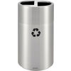 Global Industrial Aluminum Round Multi-Stream Trash Can, 2 Stream, 31 Gallon Total
																			