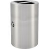 Global Industrial Aluminum Round Multi-Stream Trash Can, 2 Stream, 45 Gallon Total
																			