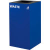 Global Industrial™ Square Trash Can w/ Waste Lid, 28 Gallon, Blue
																			
