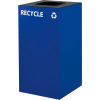Global Industrial™ Square Recycling/Trash Can w/ Waste Lid, 28 Gallon, Blue
																			
