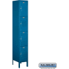 Four Tier 4 Door Metal Locker, 12"Wx15"Dx18"H, Blue, Unassembled