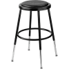 Interion® Steel Shop Stool with Padded Seat - Adjustable Height 19"-27" - Black - Pack of 2