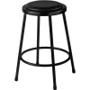 Interion® 24"H Steel Work Stool with Vinyl Seat - Backless - Black - Pack of 2