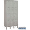 Four Tier 12 Door Metal Locker, 12"Wx12"Dx18"H, Gray, Unassembled