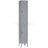 Global Industrial Paramount® Double Tier 2 Door Locker, 12"Wx12"Dx36"H, Gray, Unassembled