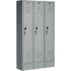 Global Industrial Paramount® Single Tier 3 Door Locker, 12"Wx18"Dx72"H, Gray, Unassembled