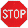 Global Industrial™ Aluminum Sign - Stop - .080" Thick, White/Red, 652645