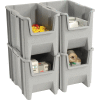 Quantum QGH600 Giant Hopper Bin 10-7/8"W x 17-1/2"D x 12-1/2"H Gray - Pkg Qty 4